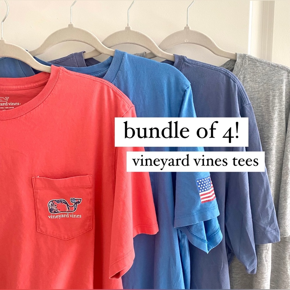 BUNDLE Men’s Vineyard Vines T-Shirts XL- Grey, blue & coral pink